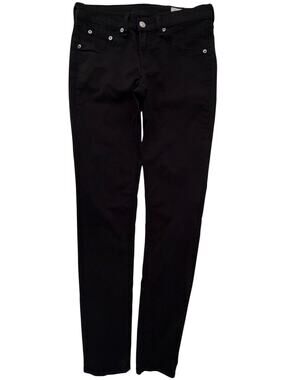 rag & bone Jeans Women's 27 Black Cotton Stretch; five-pocket design; belt loops